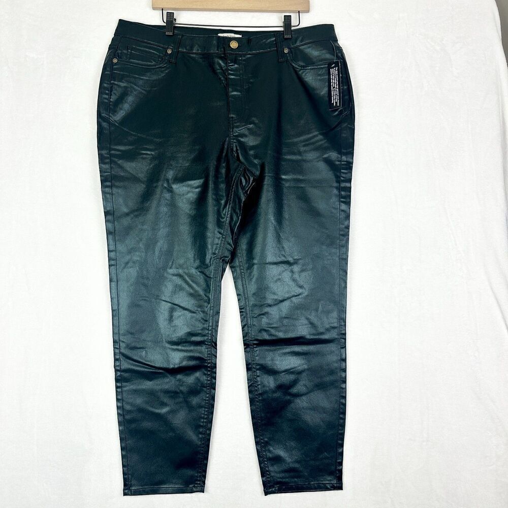 Haute Hippie Faux Leather Pants Size 18W NEW Black Stretch High Rise
